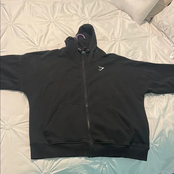 Gymshark Crest Oversized Zip Up Hoodie - Picture 6 of 8